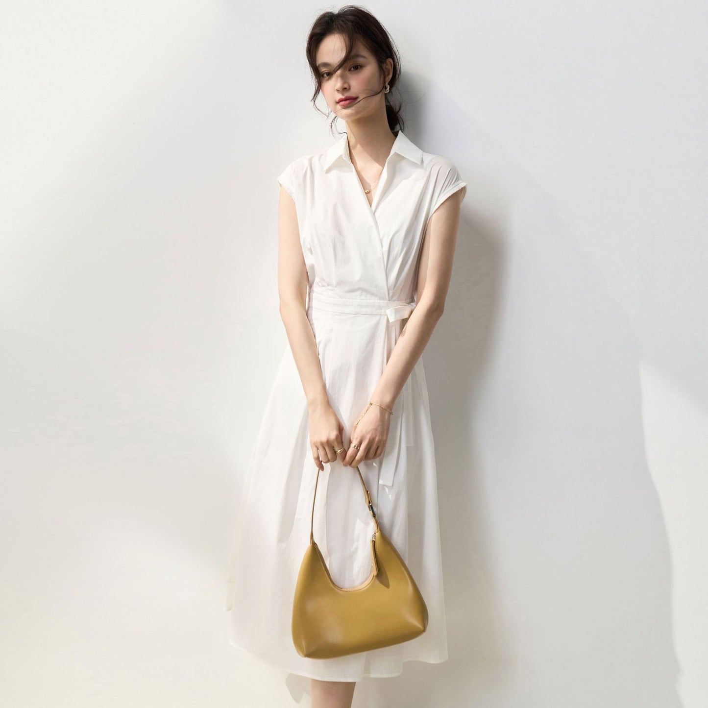 Pleated Cotton Dress