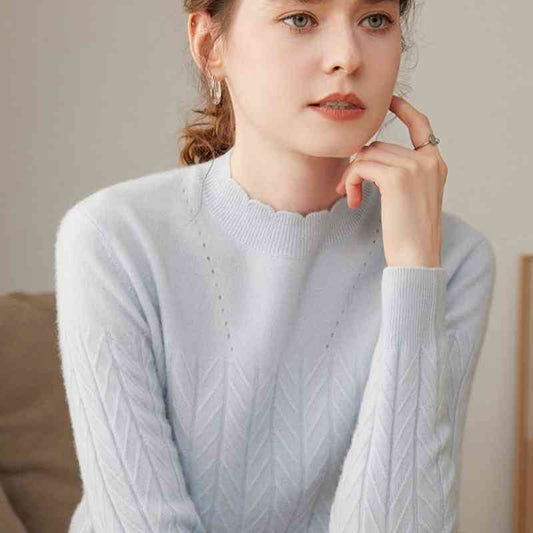 Half Turtleneck Pure Cashmere Loose Sweater