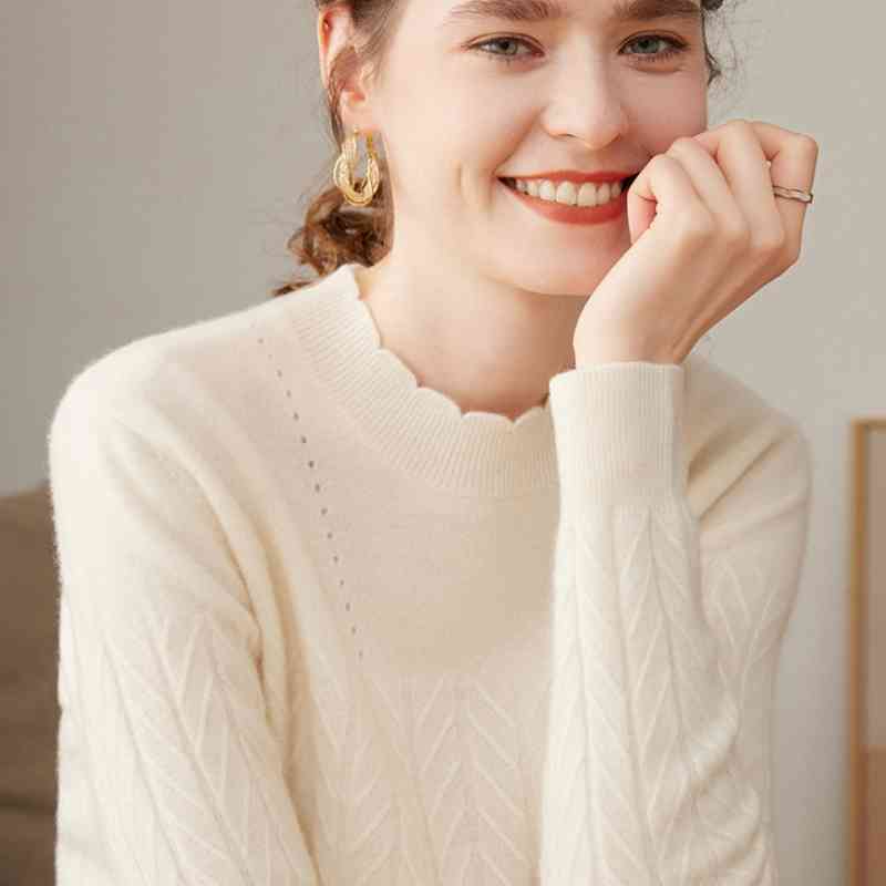 Half Turtleneck Pure Cashmere Loose Sweater