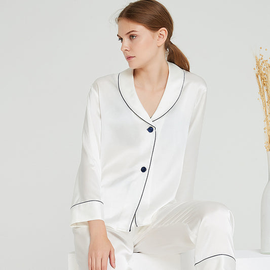 Silk Flared Long Sleeve Pajamas