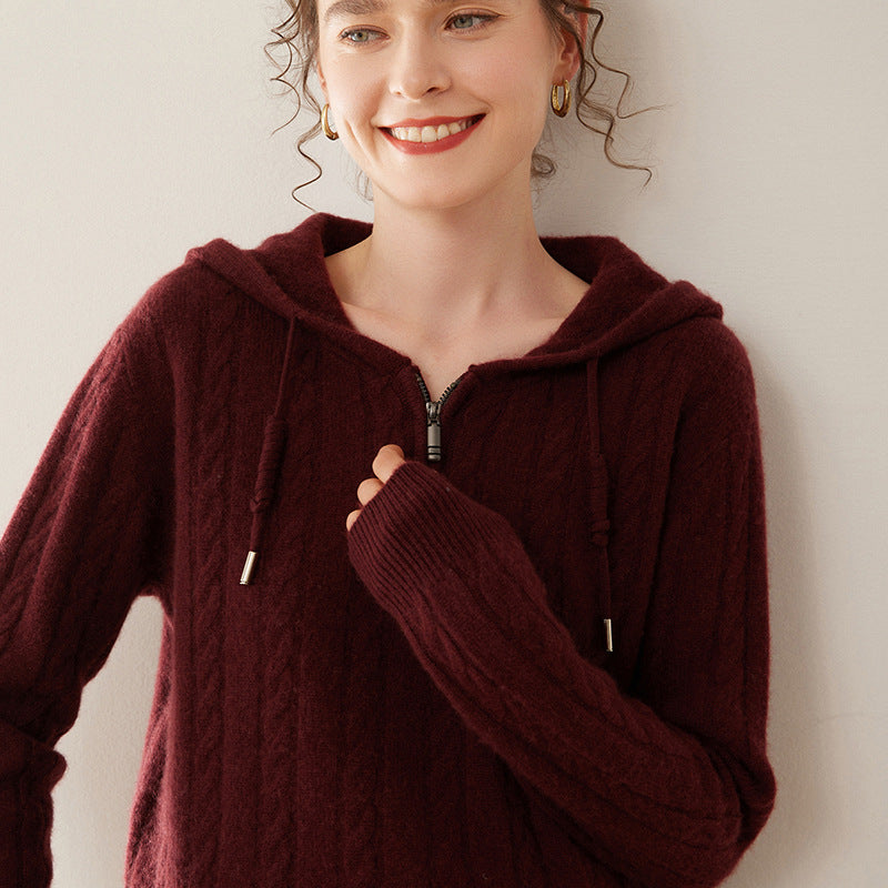 Hooded Cashmere Sweater