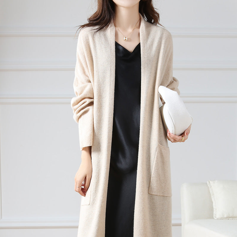 Super Long Wool Knit Cardigan