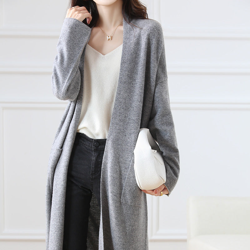 Super Long Wool Knit Cardigan