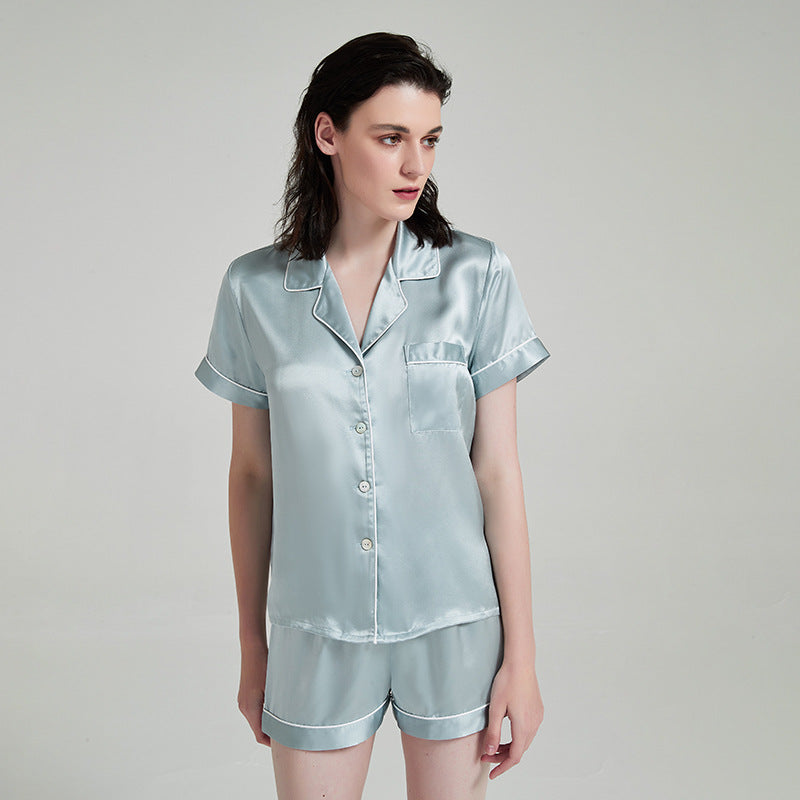 Silk Short Sleeved and Shorts Pajamas