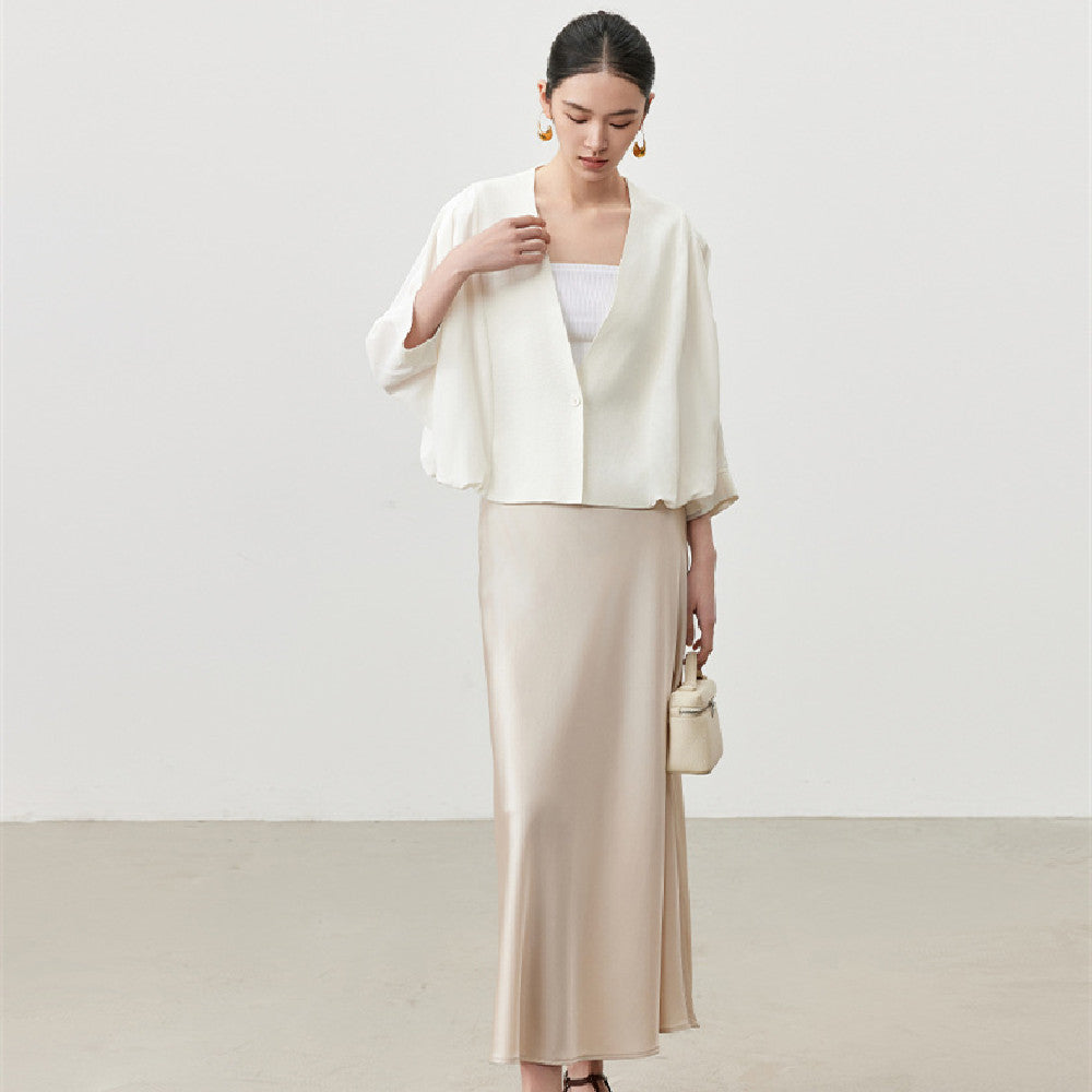 Women's Fashionable Silk High Waist Hip Skirt