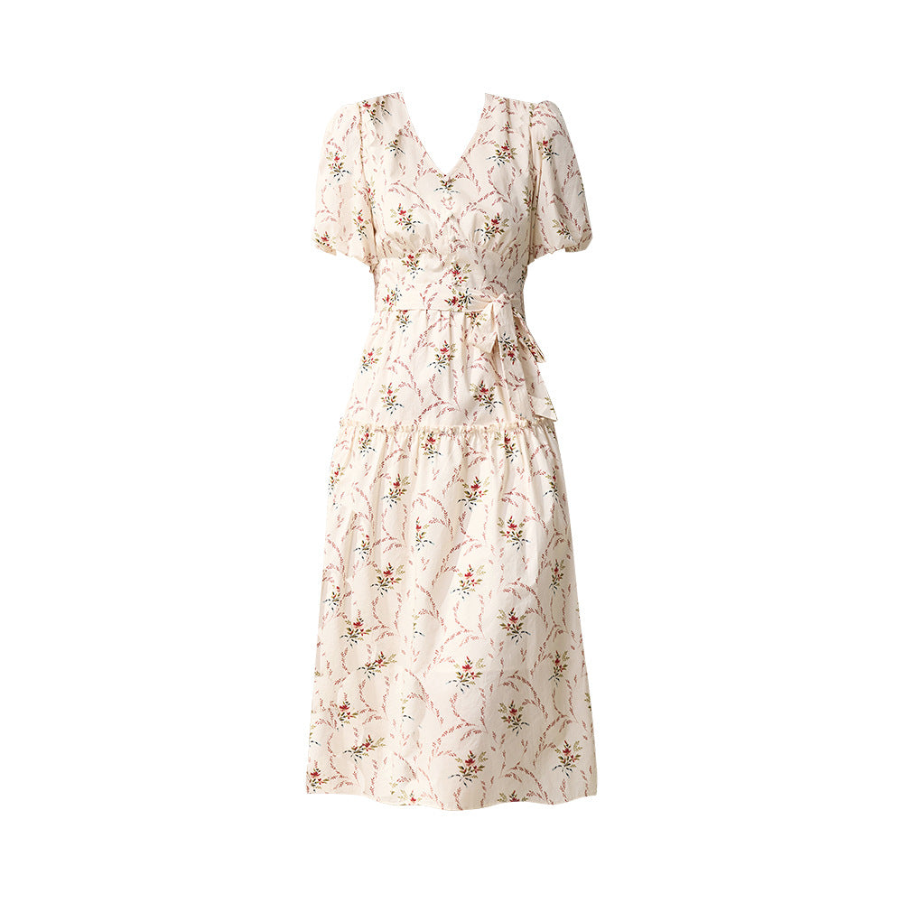 Puff Sleeve Pure Cotton Dress