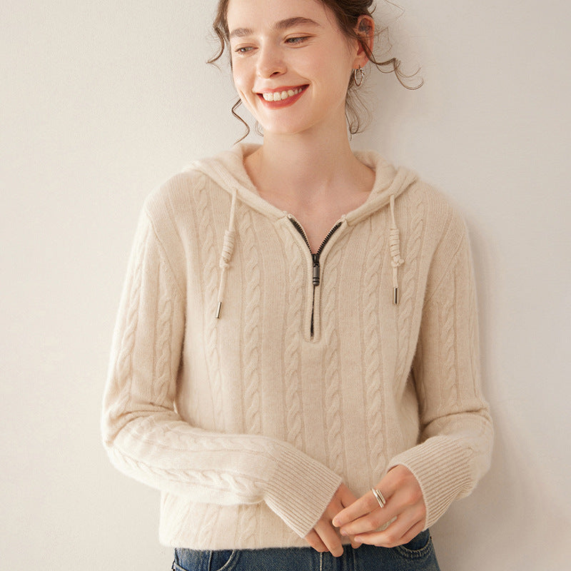 Hooded Cashmere Sweater