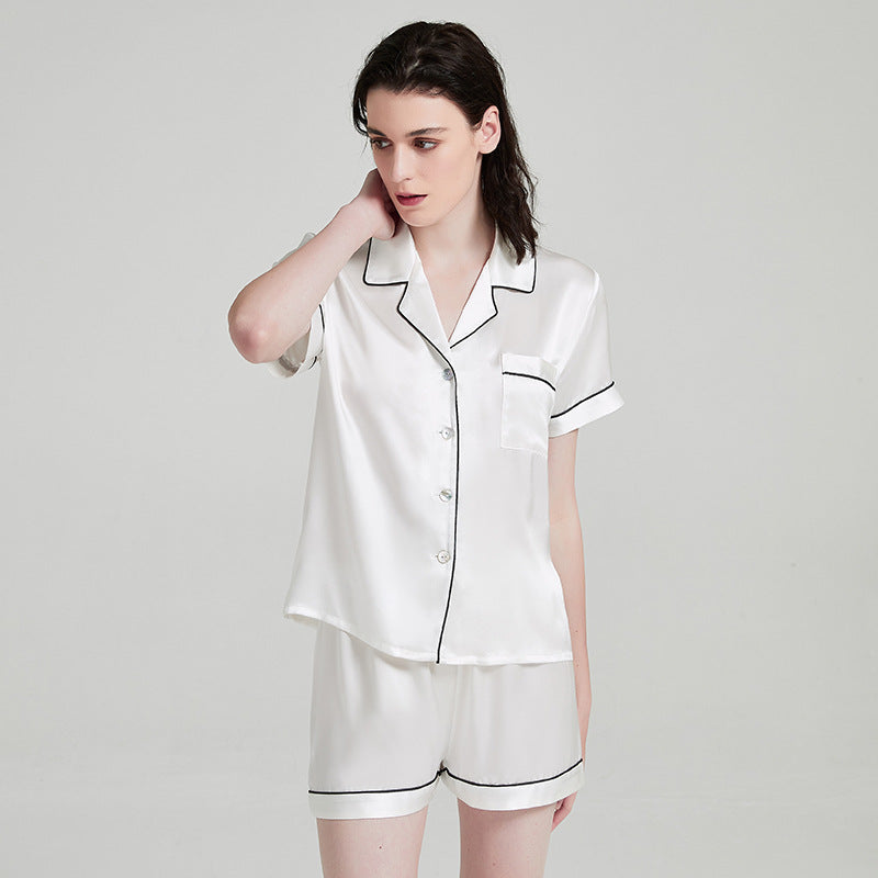 Silk Short Sleeved and Shorts Pajamas