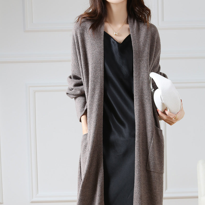 Super Long Wool Knit Cardigan