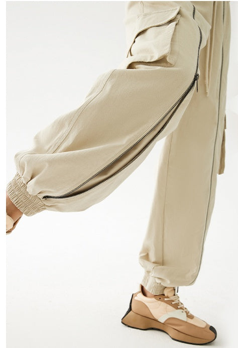 Loose Workout Trousers with Zippers
