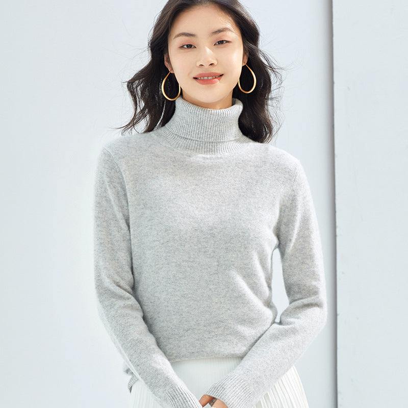 High Neck Cashmere Knitted Sweater
