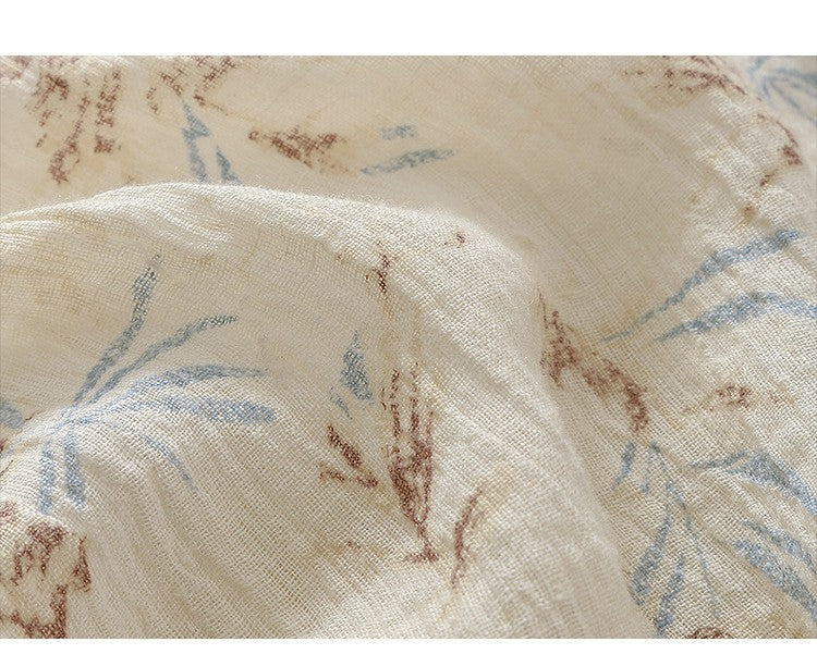 Cotton And Linen Lace-up Dress