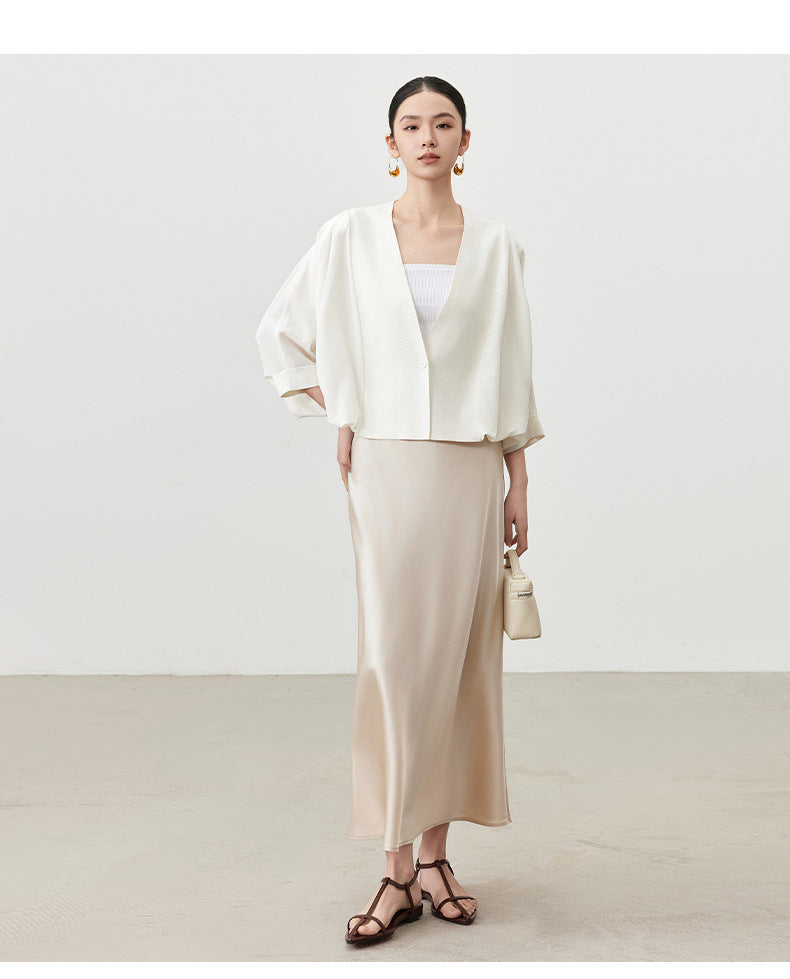 Women's Fashionable Silk High Waist Hip Skirt