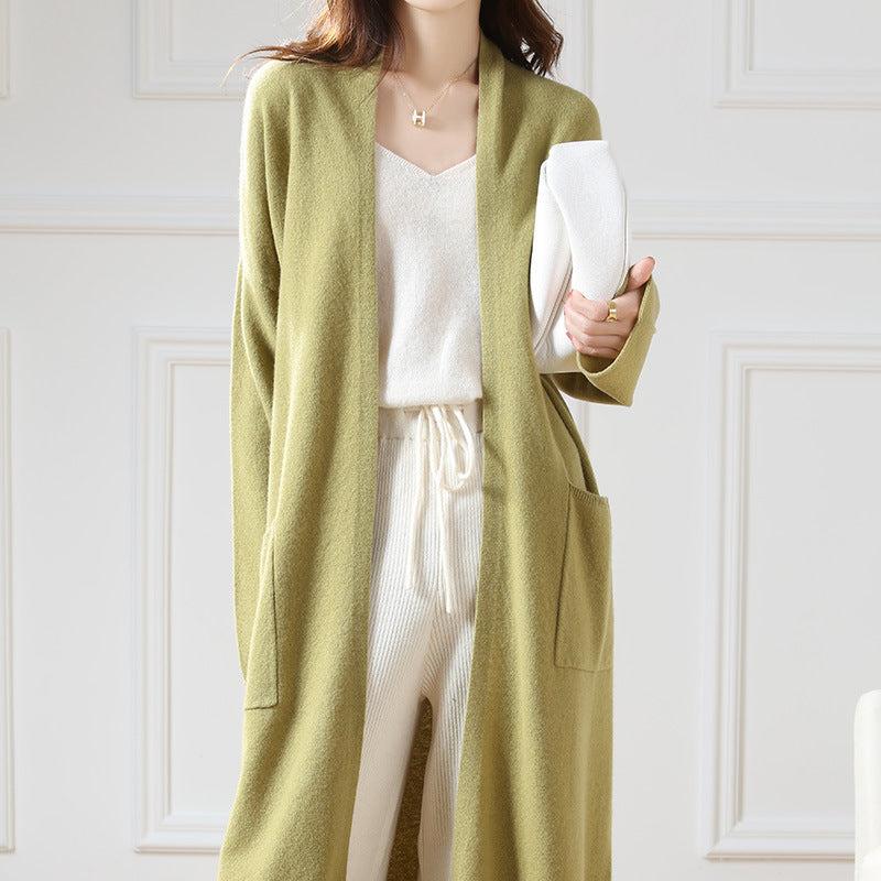 Super Long Wool Knit Cardigan