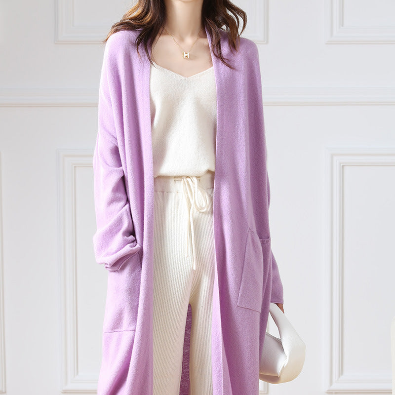 Super Long Wool Knit Cardigan