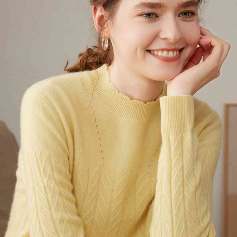 Half Turtleneck Pure Cashmere Loose Sweater