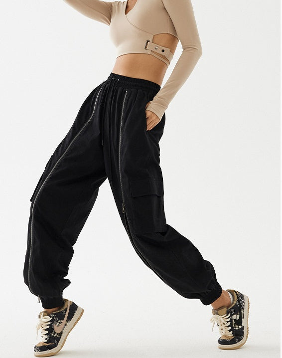Loose Workout Trousers with Zippers