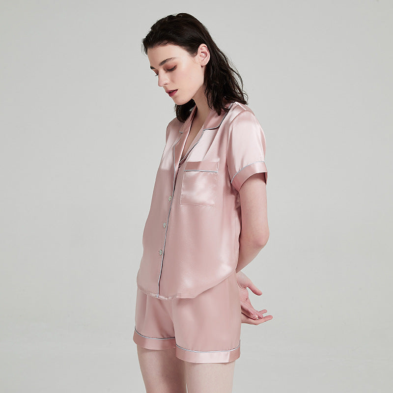 Silk Short Sleeved and Shorts Pajamas