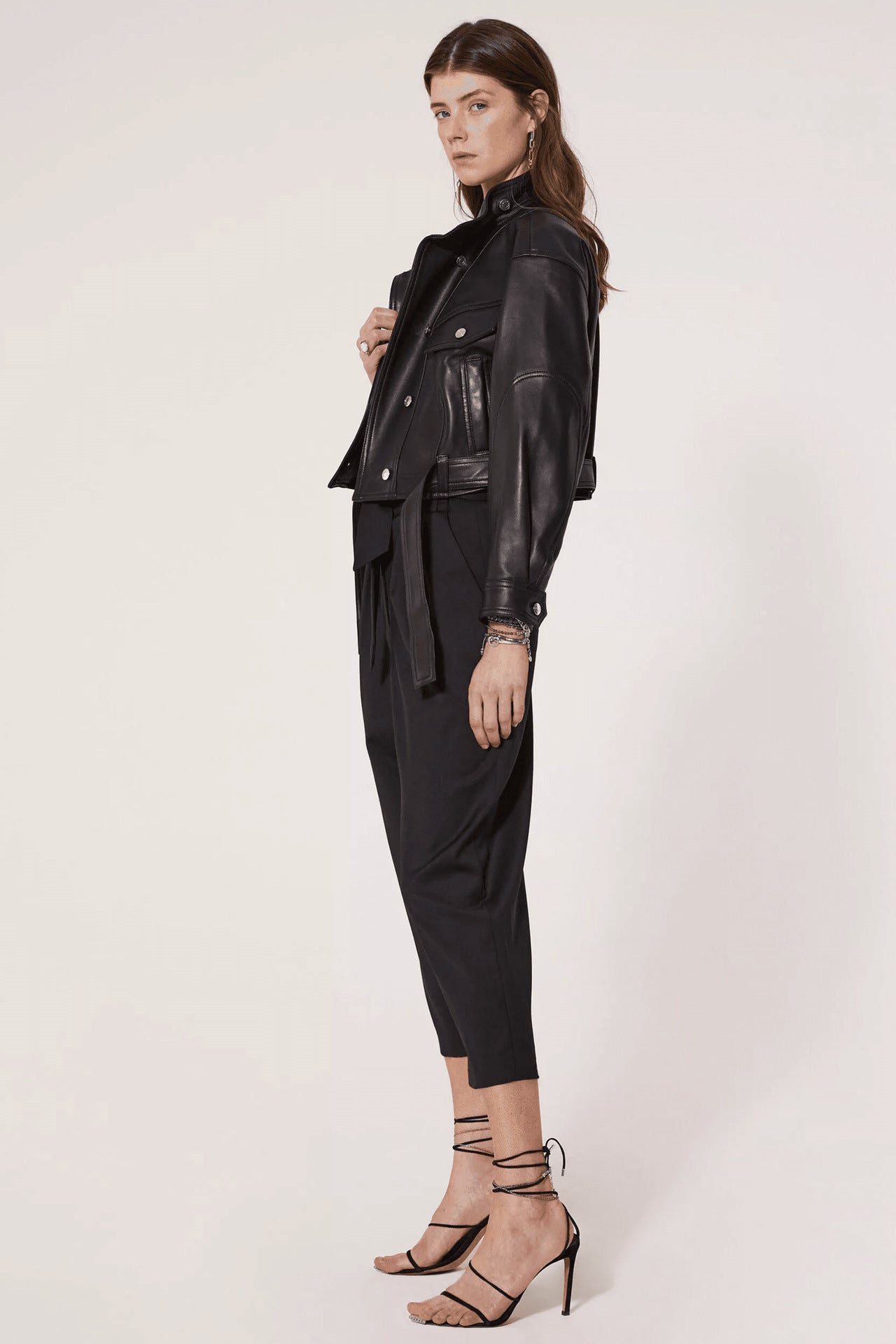 Soft Waxy Belted Leather Jacket