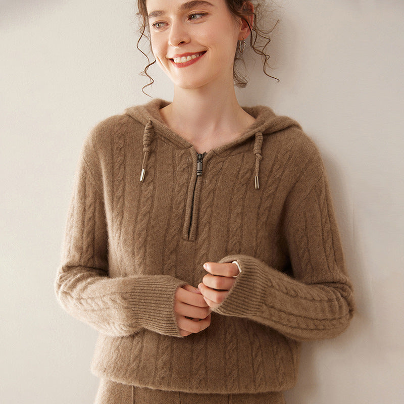 Hooded Cashmere Sweater