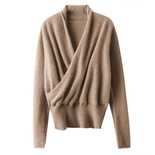 French Cross V-neck Cashmere Sweater