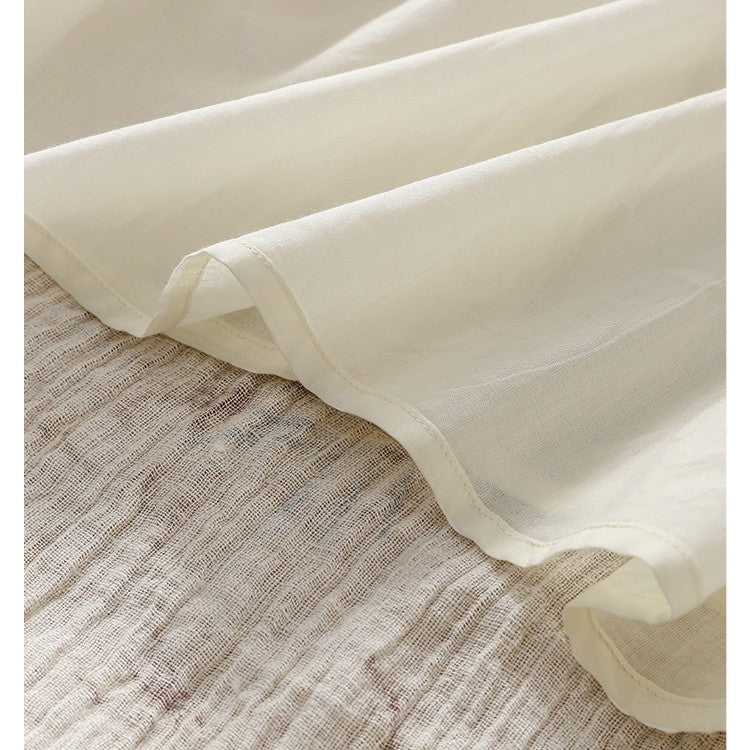 Cotton And Linen Lace-up Dress