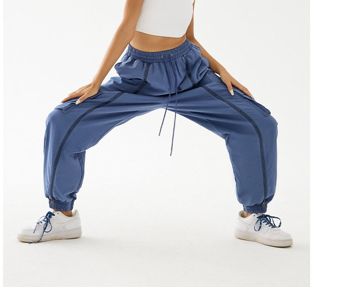 Loose Workout Trousers with Zippers