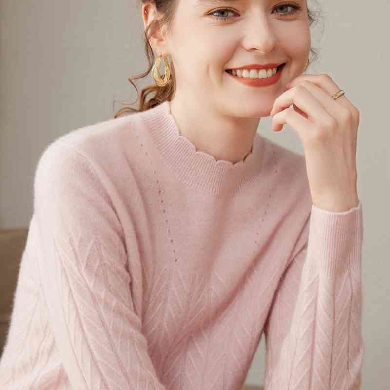 Half Turtleneck Pure Cashmere Loose Sweater