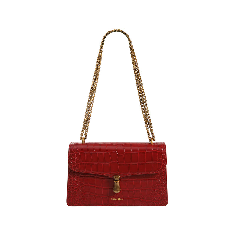 Leather One-shoulder Messenger Chain Bag