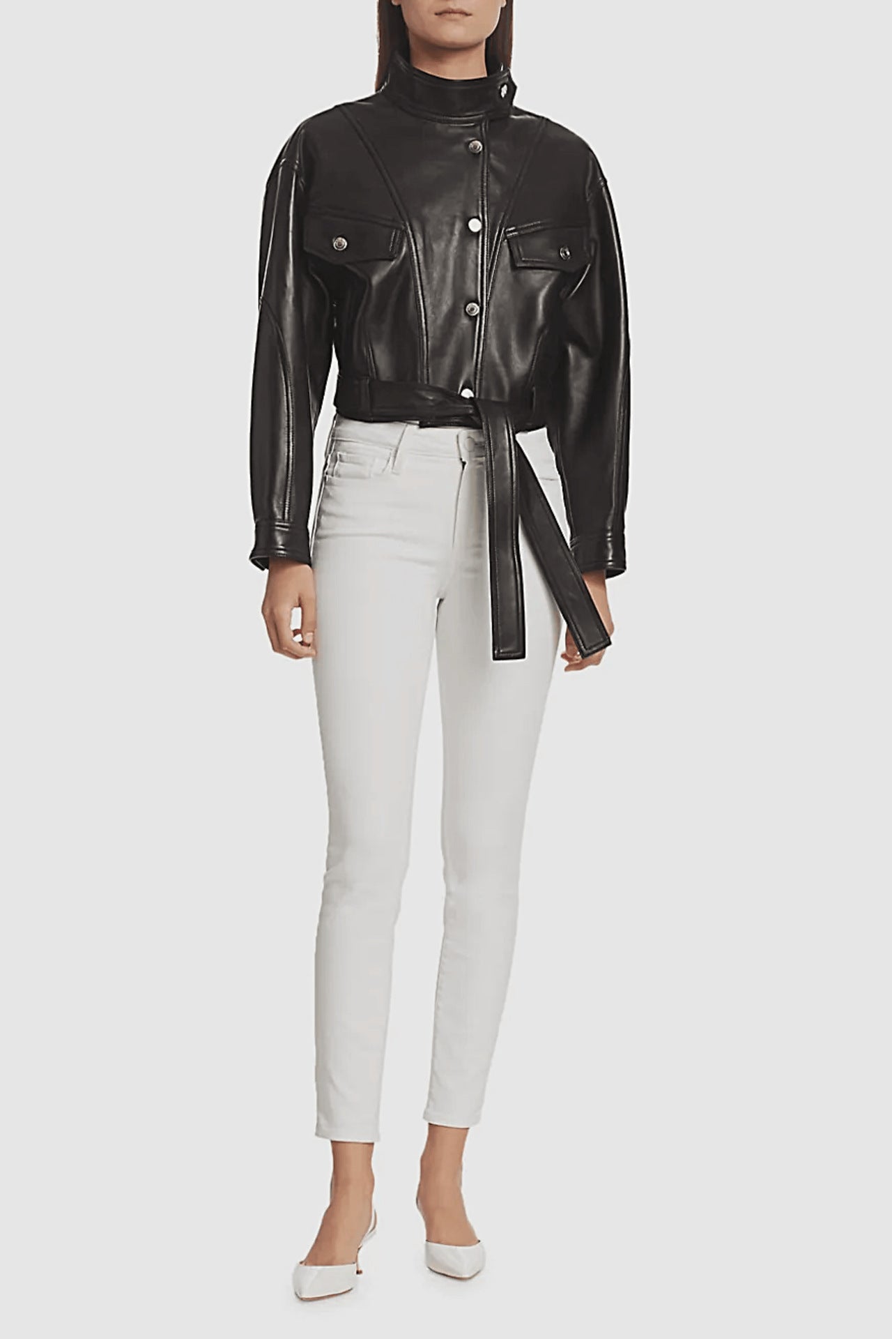 Soft Waxy Belted Leather Jacket