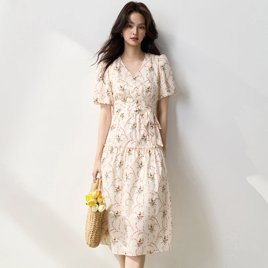 Puff Sleeve Pure Cotton Dress