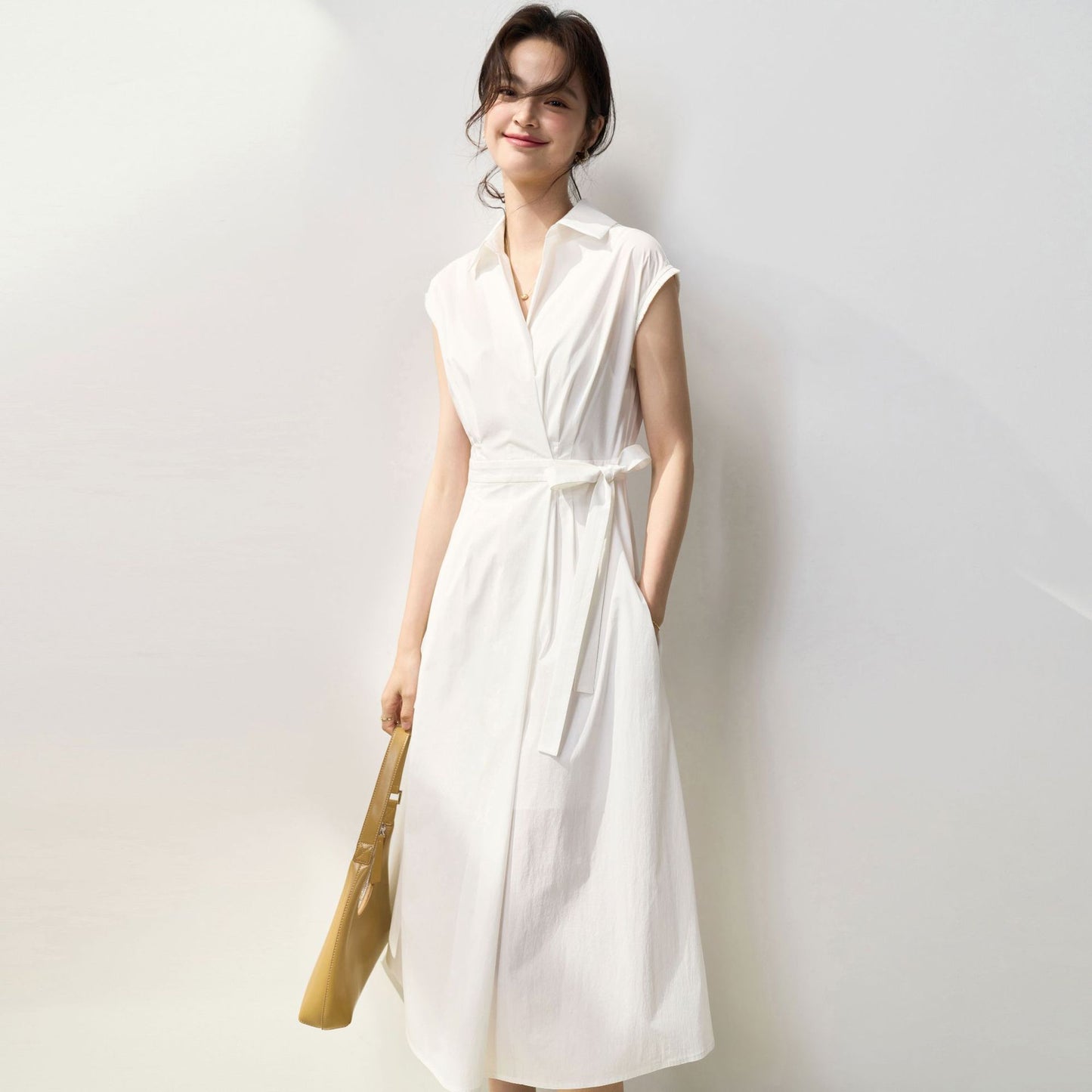 Pleated Cotton Dress