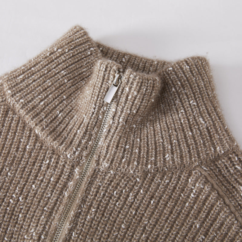 Half-open Collar Cashmere Sweater