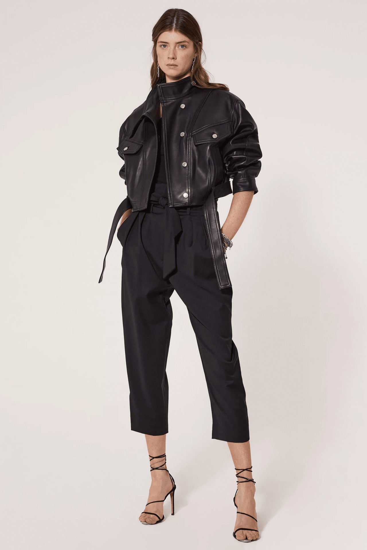 Soft Waxy Belted Leather Jacket