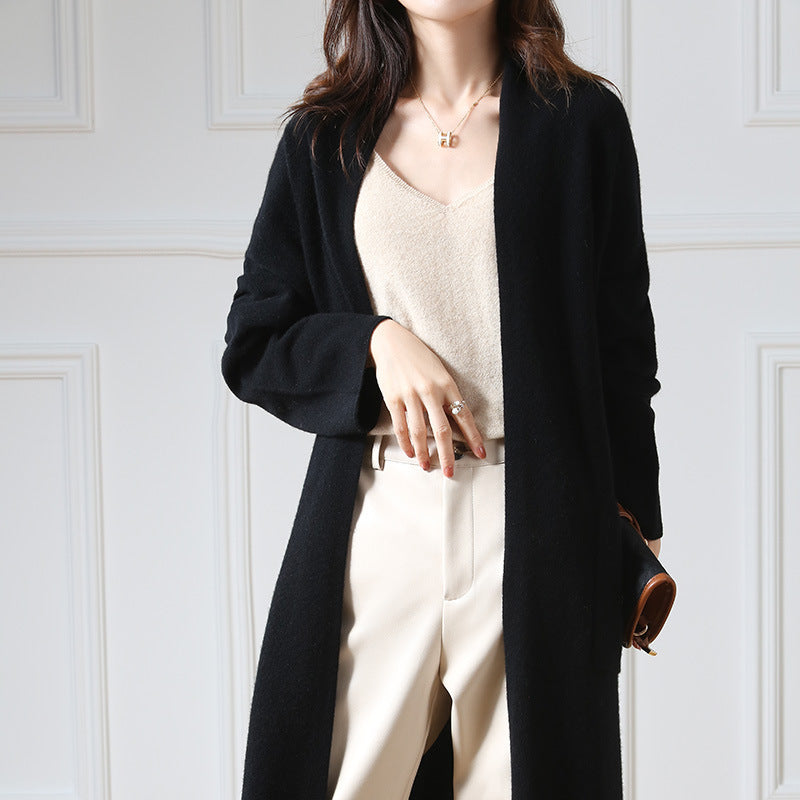 Super Long Wool Knit Cardigan