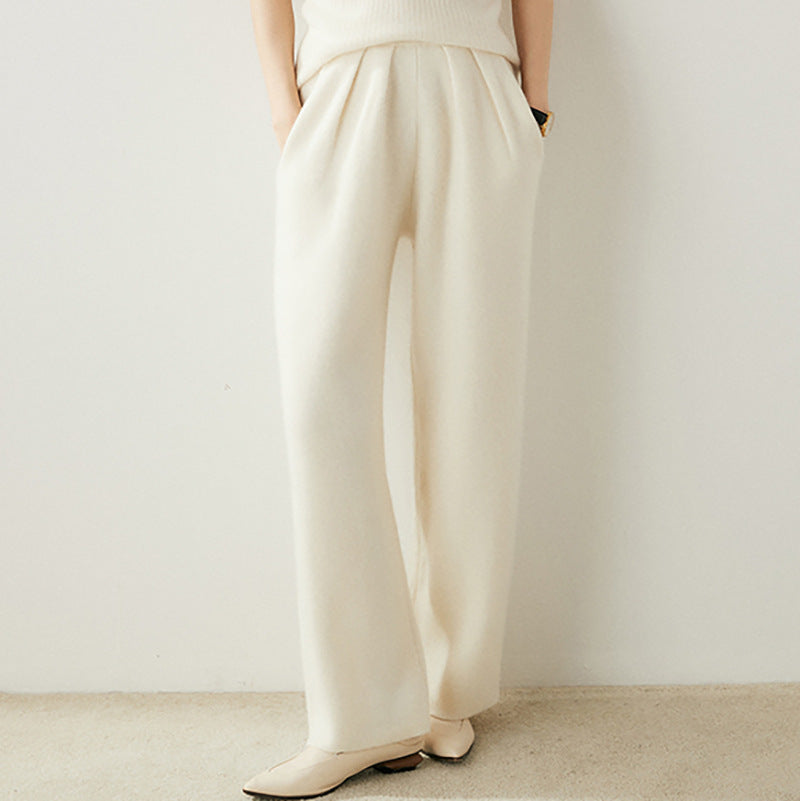 Autumn And Winter Cashmere Women's Wide-leg Pants