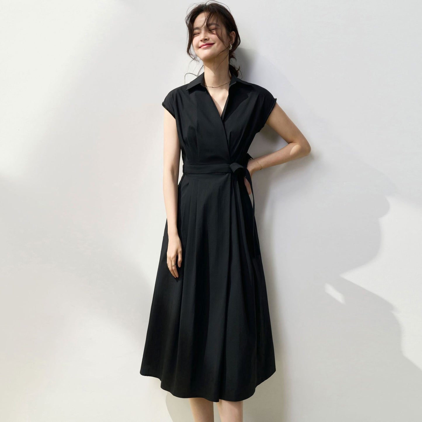 Pleated Cotton Dress