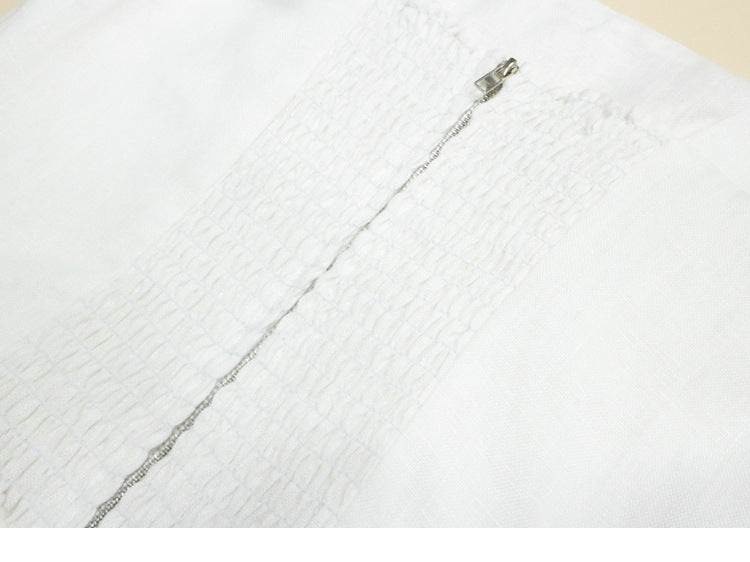 Linen White French Dress